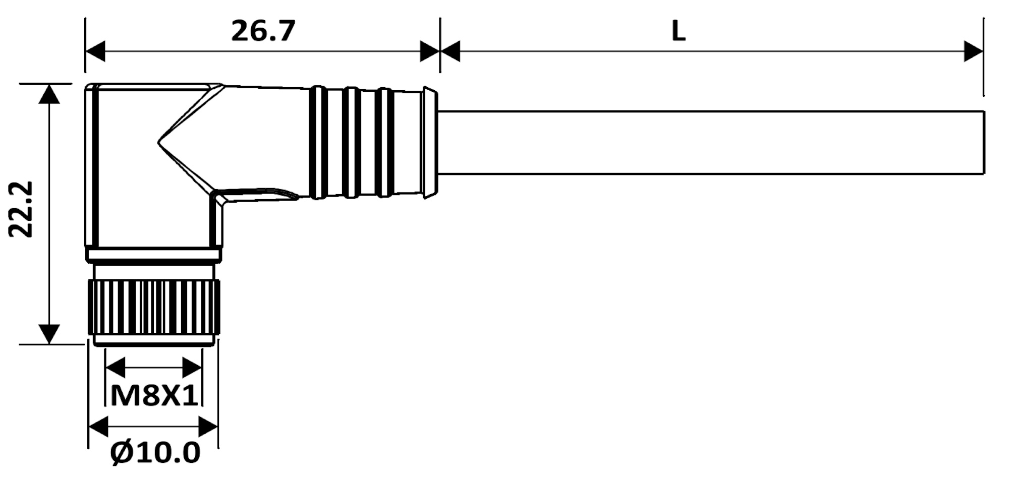 Tchnische Zeinung Sensorleitungen M8 female Serie MSC-8FAA332B034RY