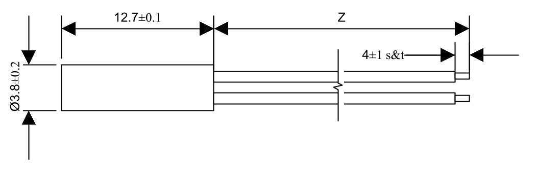 Technische Zeichnung Reedsesor zylindergehäuse MMS-203