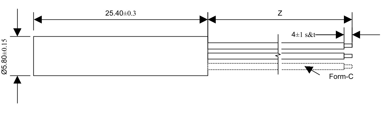 Technische Zeichnung Reedsesor zylindergehäuse MMS-222