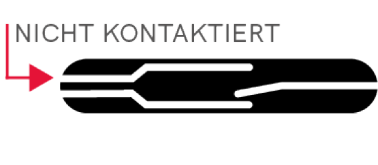 Reedkontakt Form B (Öffner) im Grundzustand, ein Kontakt nicht kontaktiert
